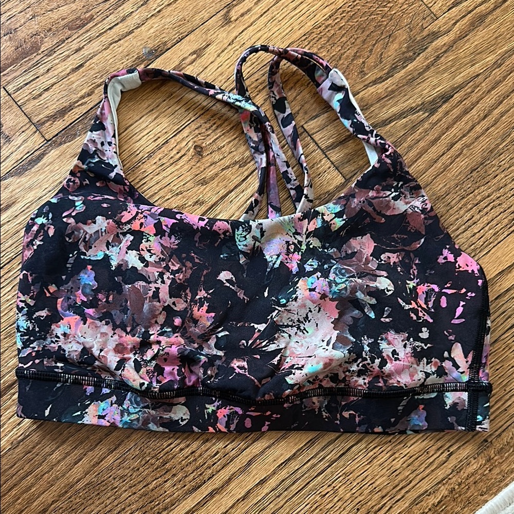 Lululemon floral energy bra- size 6